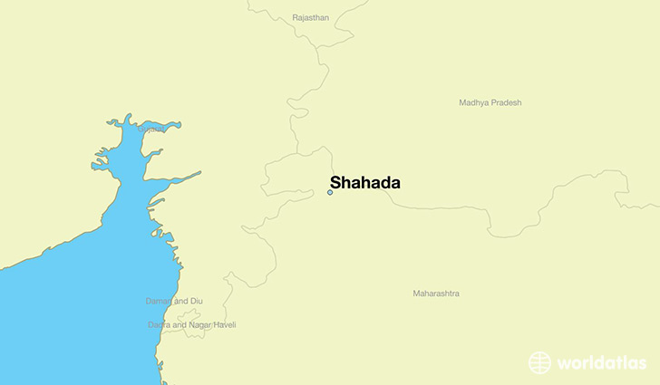 map showing the location of Shahada