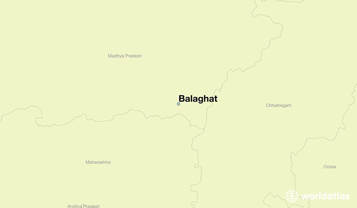 map showing the location of Balaghat
