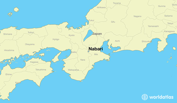 map showing the location of Nabari