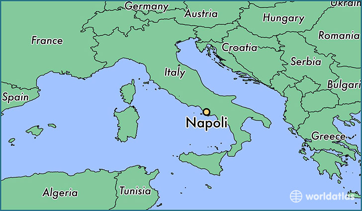map showing the location of Napoli