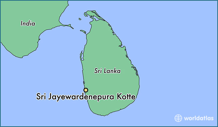 map showing the location of Sri Jayewardenepura Kotte