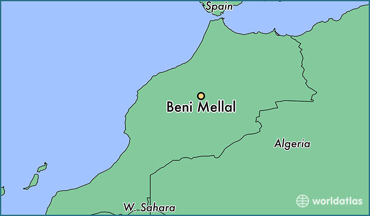 map showing the location of Beni Mellal