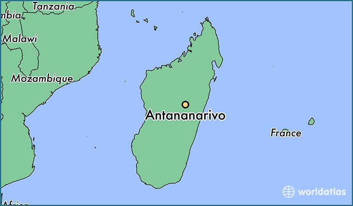 map showing the location of Antananarivo