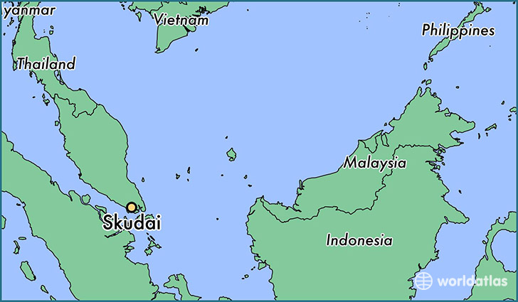 map showing the location of Skudai