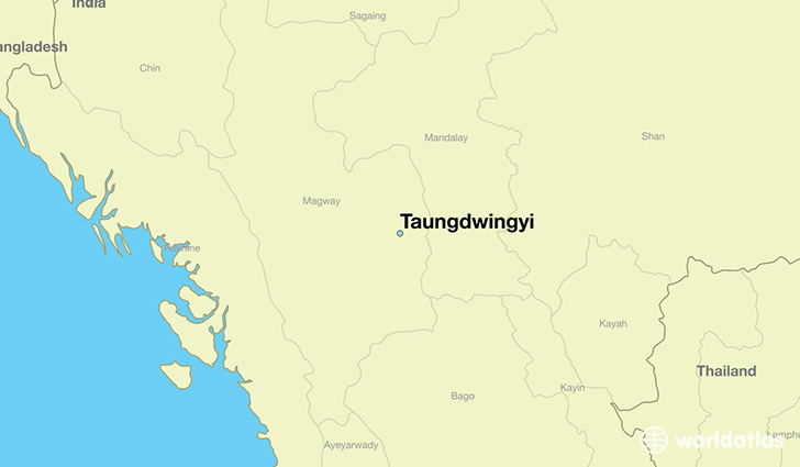 map showing the location of Taungdwingyi