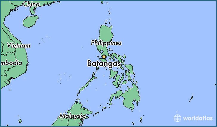 map showing the location of Batangas