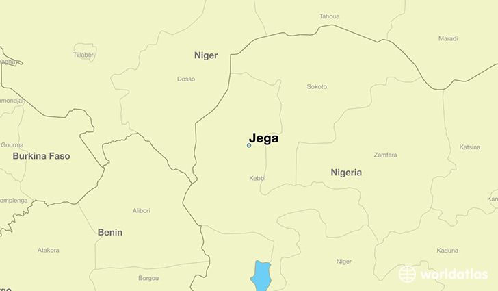 map showing the location of Jega