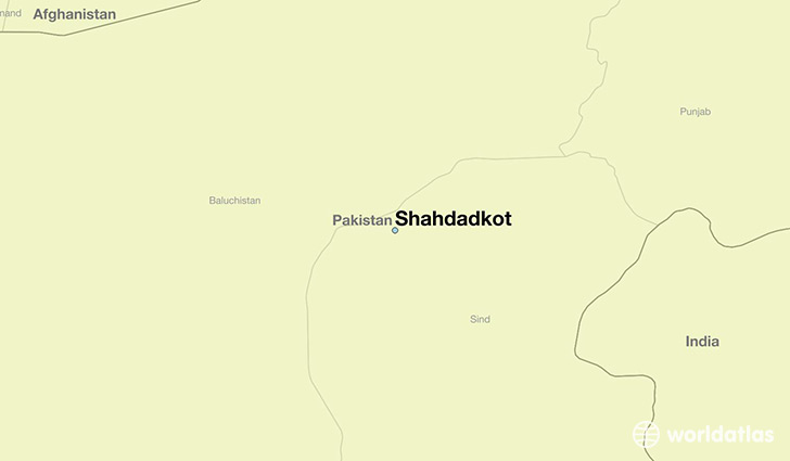 map showing the location of Shahdadkot