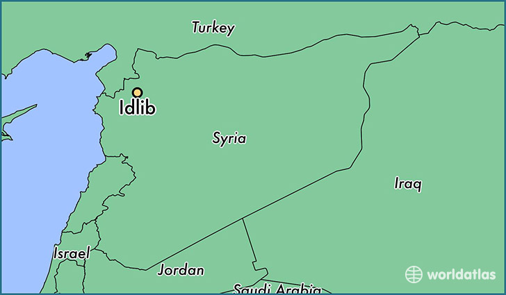 map showing the location of Idlib