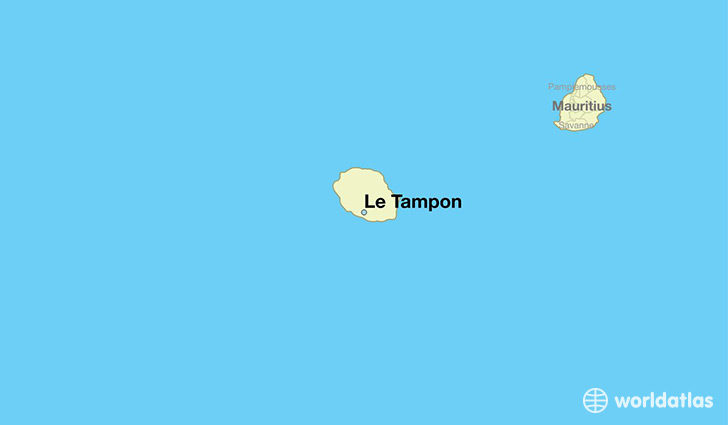 map showing the location of Le Tampon