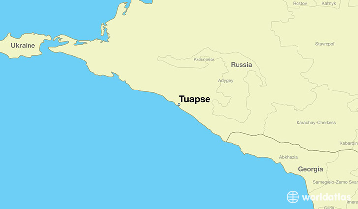 map showing the location of Tuapse