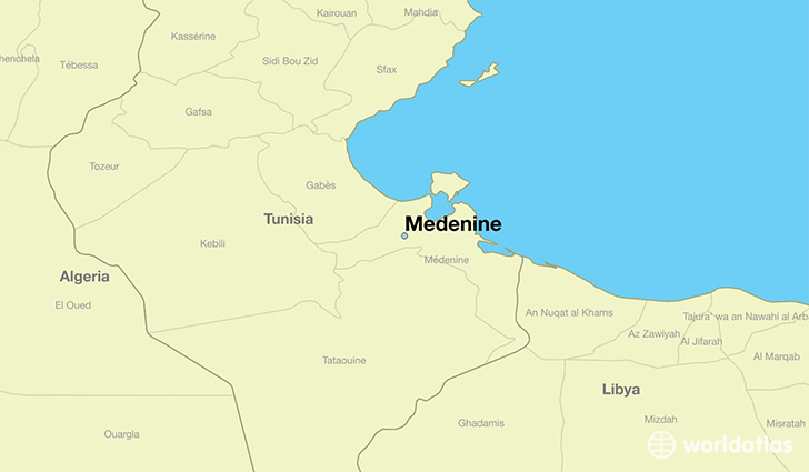 map showing the location of Medenine