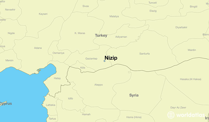 map showing the location of Nizip