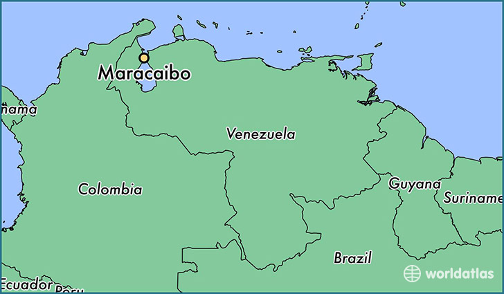 map showing the location of Maracaibo