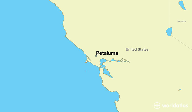 map showing the location of Petaluma