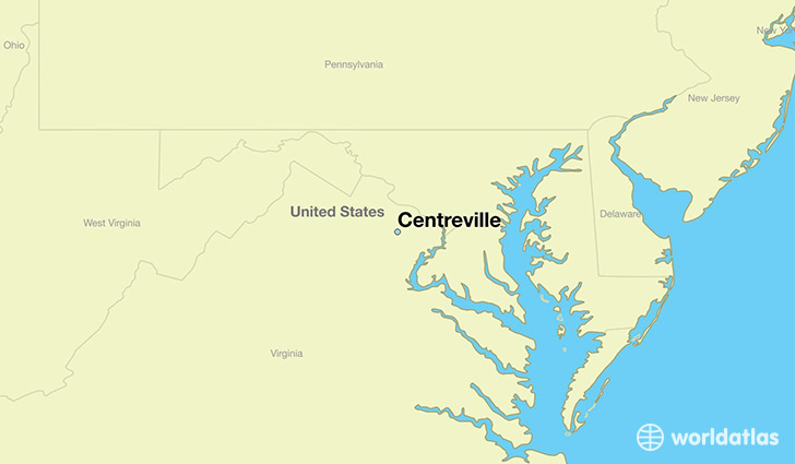 map showing the location of Centreville