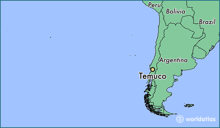 map showing the location of Temuco