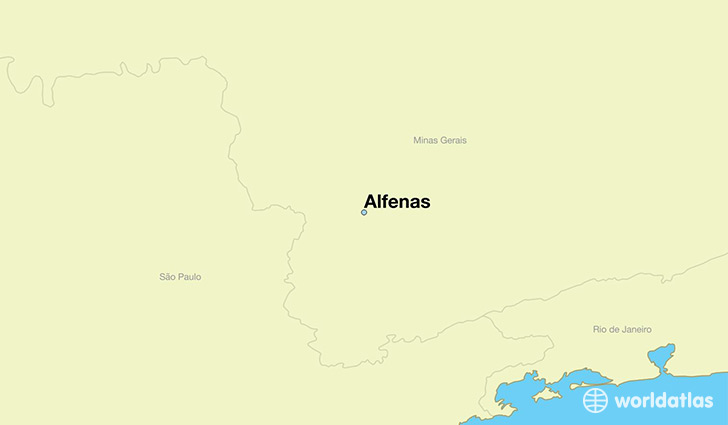 map showing the location of Alfenas