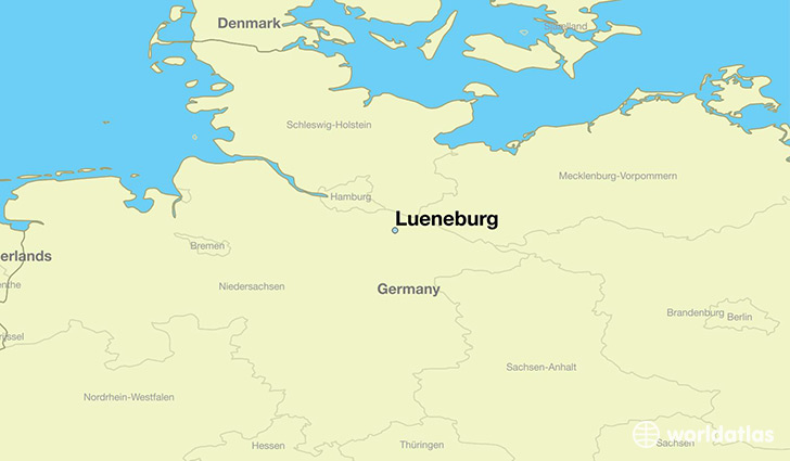 map showing the location of Lueneburg