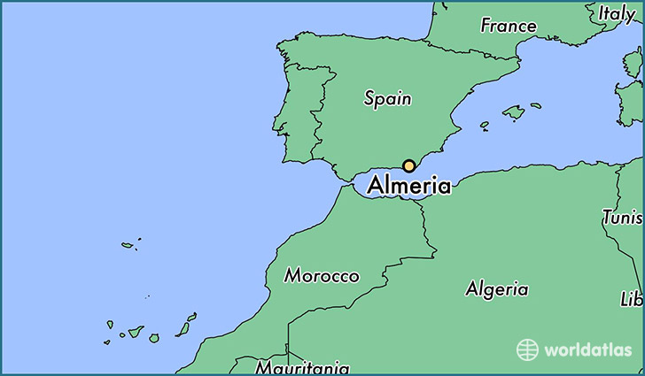 map showing the location of Almeria