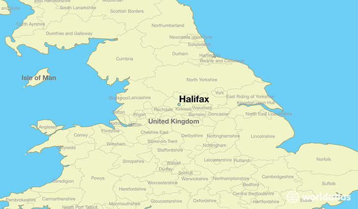 map showing the location of Halifax