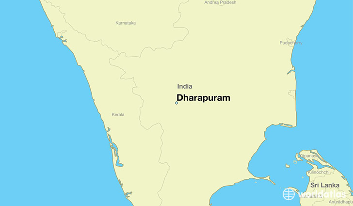 map showing the location of Dharapuram