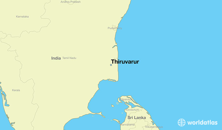 map showing the location of Thiruvarur