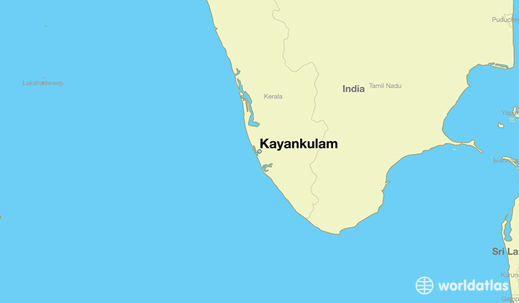 map showing the location of Kayankulam