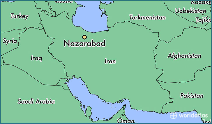 map showing the location of Nazarabad