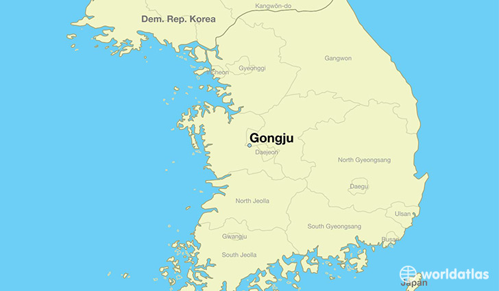 map showing the location of Gongju