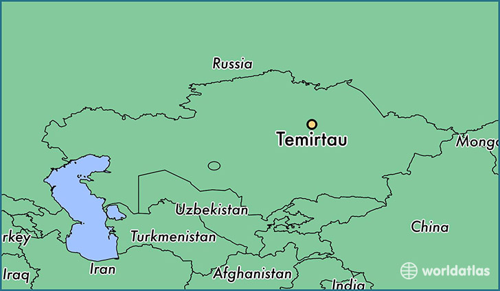 map showing the location of Temirtau