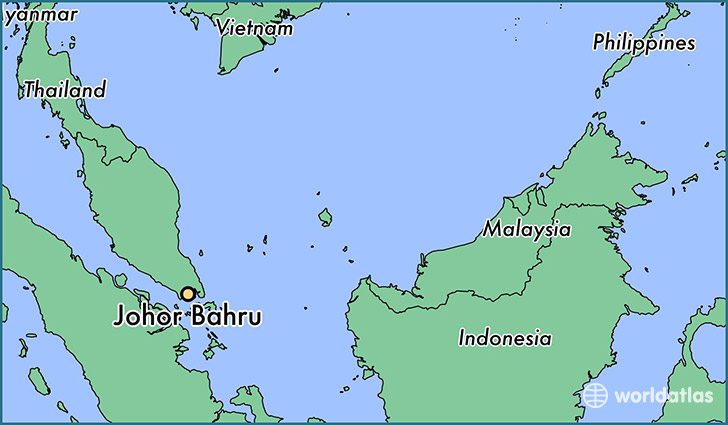 map showing the location of Johor Bahru