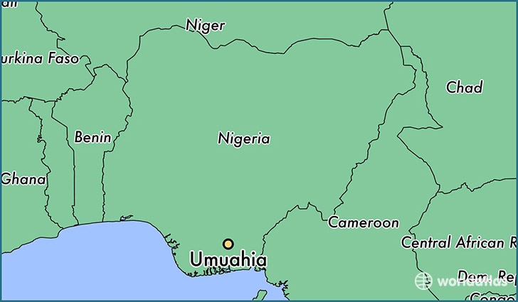 map showing the location of Umuahia