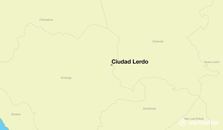 map showing the location of Ciudad Lerdo