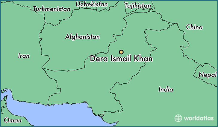 map showing the location of Dera Ismail Khan