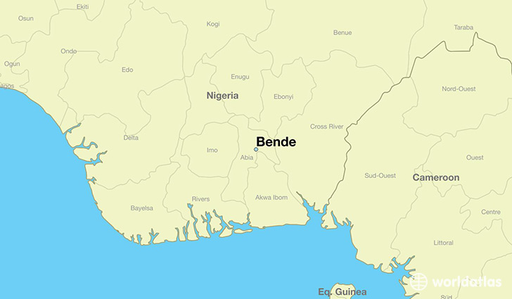 map showing the location of Bende