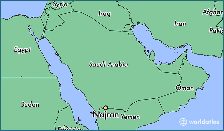 map showing the location of Najran