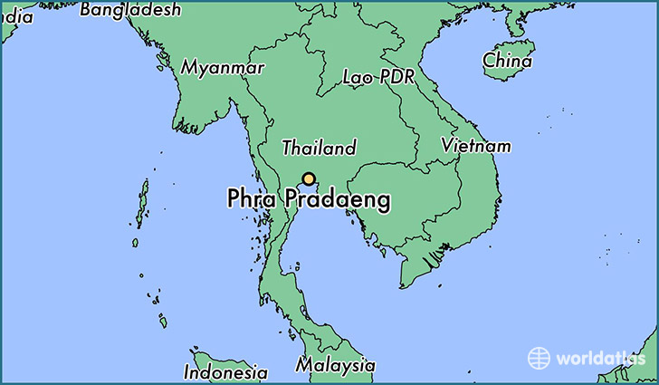 map showing the location of Phra Pradaeng