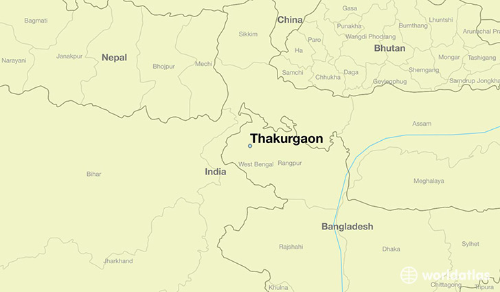 map showing the location of Thakurgaon