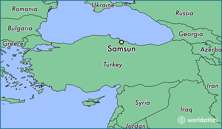 map showing the location of Samsun