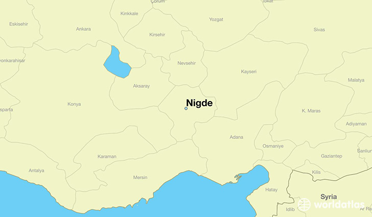 map showing the location of Nigde