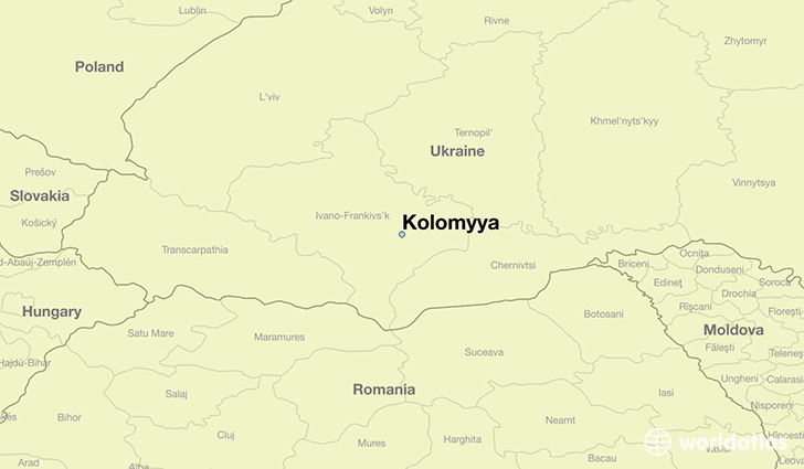 map showing the location of Kolomyya