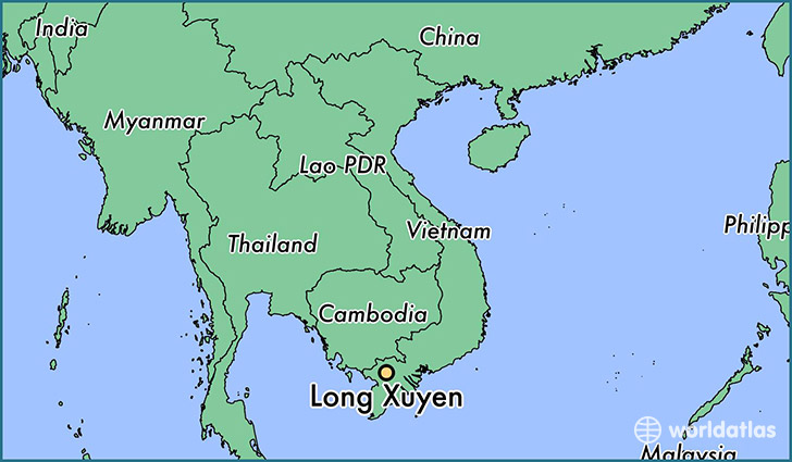 map showing the location of Long Xuyen