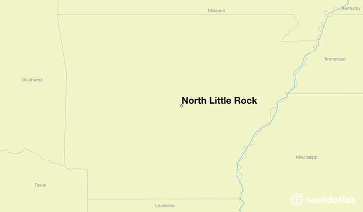 map showing the location of North Little Rock