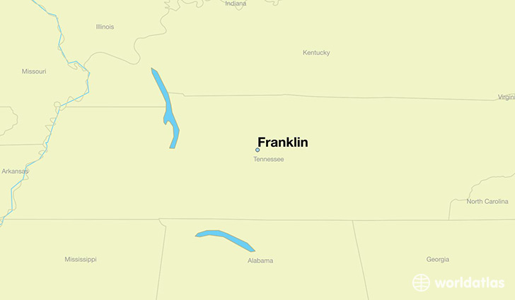 map showing the location of Franklin