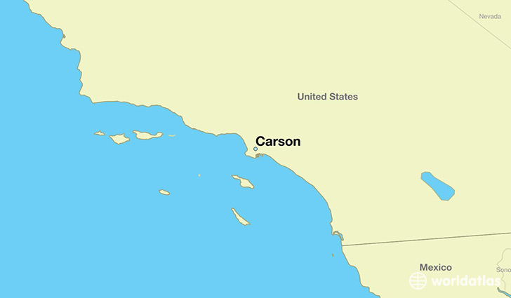 map showing the location of Carson