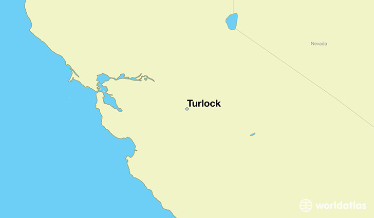 map showing the location of Turlock