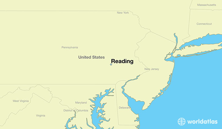 map showing the location of Reading