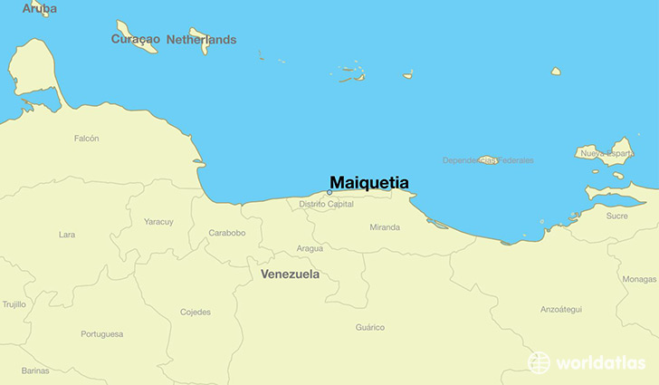 map showing the location of Maiquetia