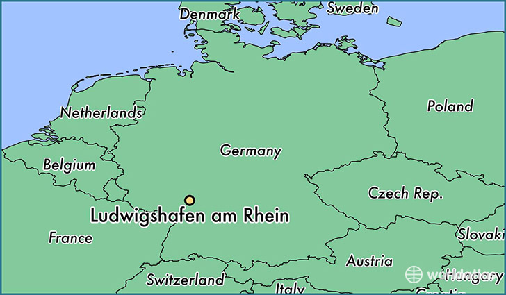 map showing the location of Ludwigshafen am Rhein